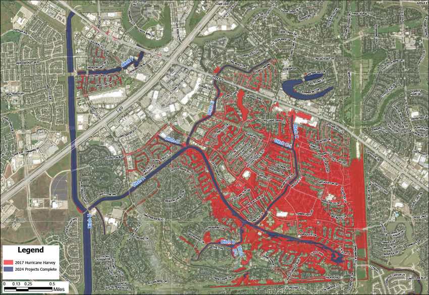 Hurricane Harvey Pre- and Post-Project Floodplain Map